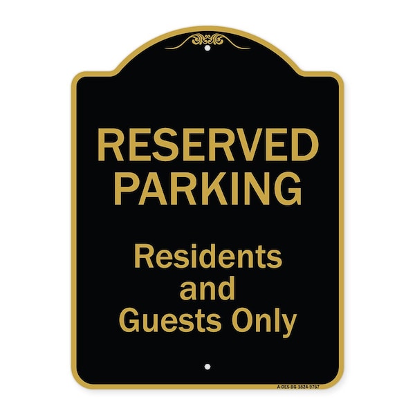 Designer Series-Reserved Parking-Residents And Guests Only, 24" x 18", BG-1824-9767